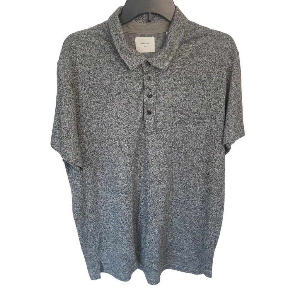 Billy Reid Mens Polo Shirt Size XXL Heathered Gray/Brown‎